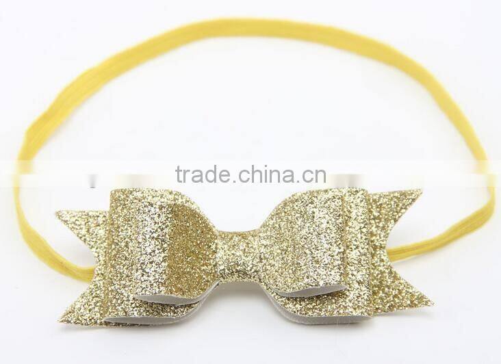 2016 new design shinning bow headband for kids