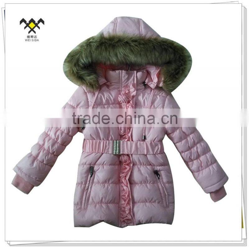 China high quality fur hooded quilted softshell jacket