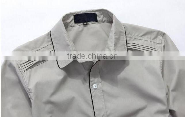100% Cotton grey color slim fit stylish casual long sleeve fashion man Shirt