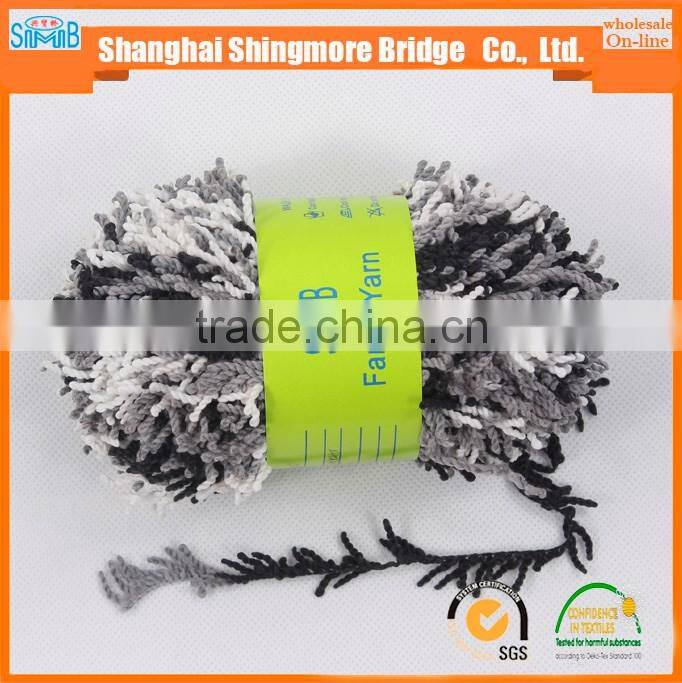 China fancy yarn supplier hot wholesale new arrival 100 polyester pigtail yarn for knitting machine