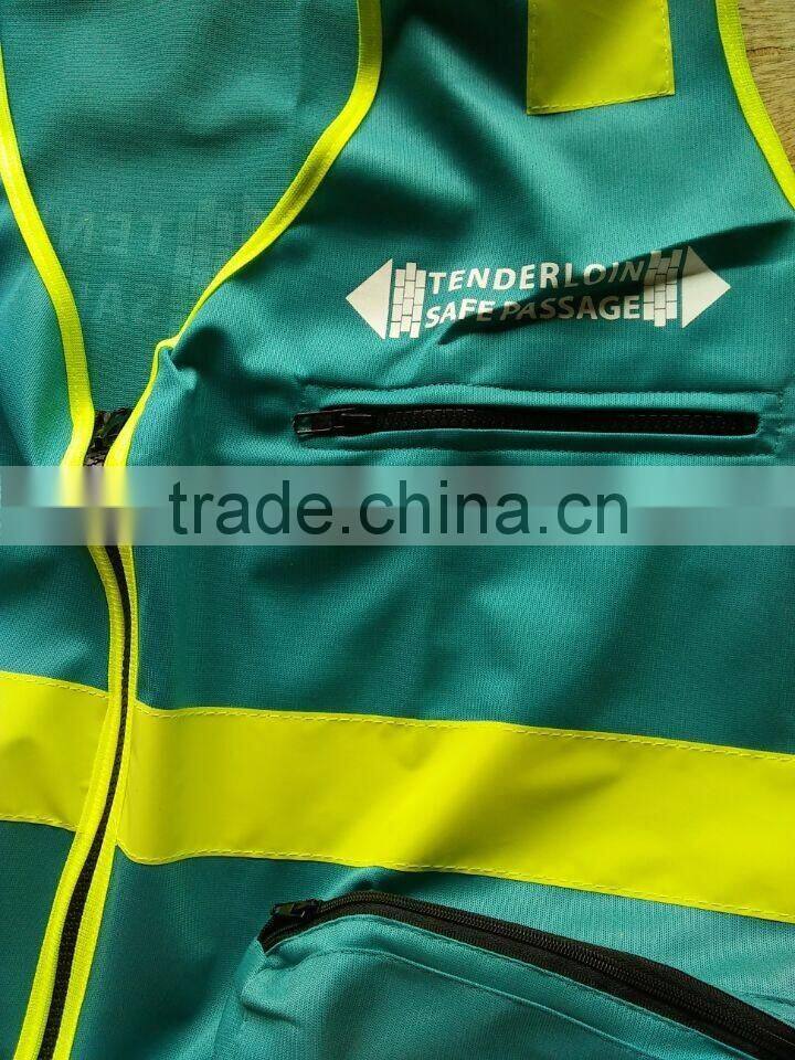 customized cheap 3m blue mesh fabric reflective safety vest