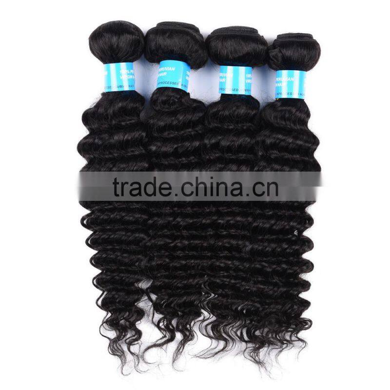 Double Drawn Weft Loose Wave 7A 8A unprocessed peruvian/brazilian deep wave hair