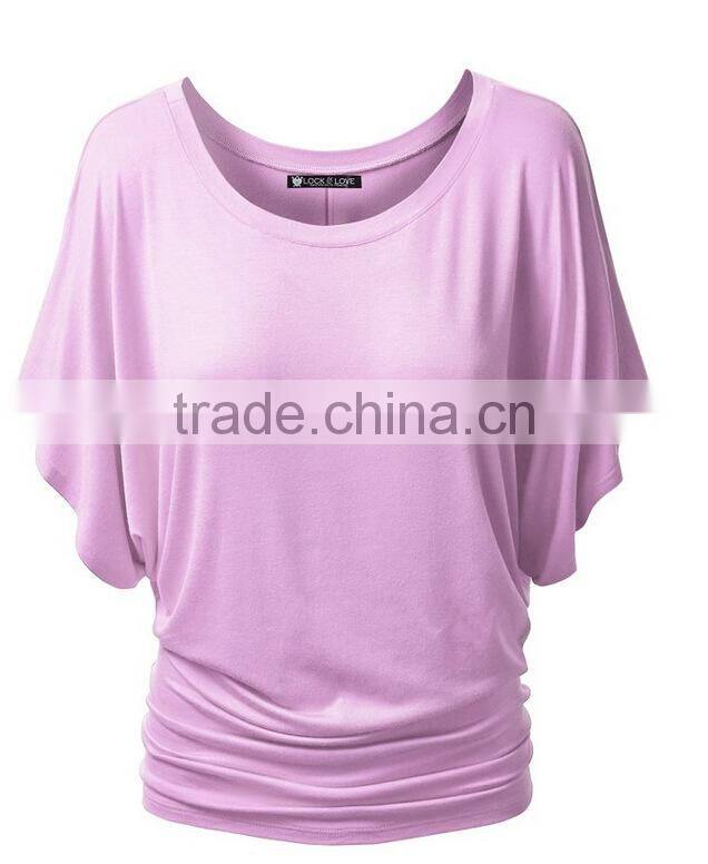 women shirt summer short batwing sleeve solid female tops S6310012