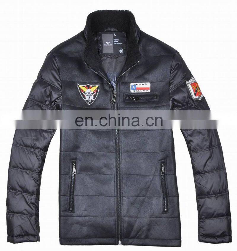 2015 Latest Fashion Men Warm Leather Motorcycle Jacket