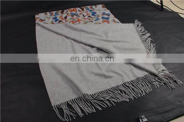 inner mongolian factory directly wholesale 100% cashmere scarf woolen thick women warm butterfly print pashmina shawl