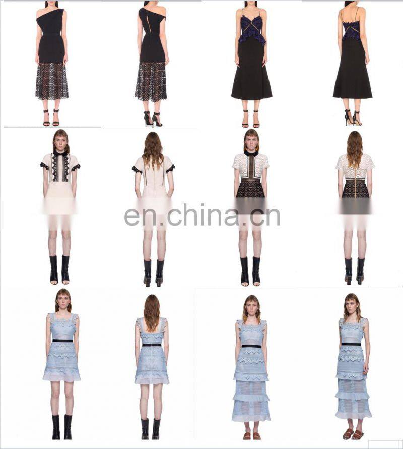 2016 blue boutique two piece flouncing dress mature female dress set wholesale