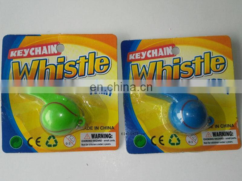 Popular plastic tennis shape whistle keychain