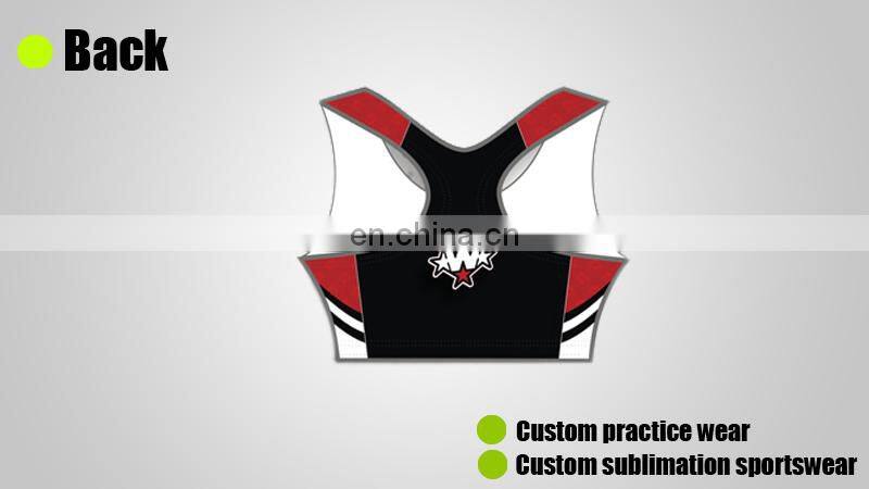 Designing basketball baby cheerleading bra tops uniform