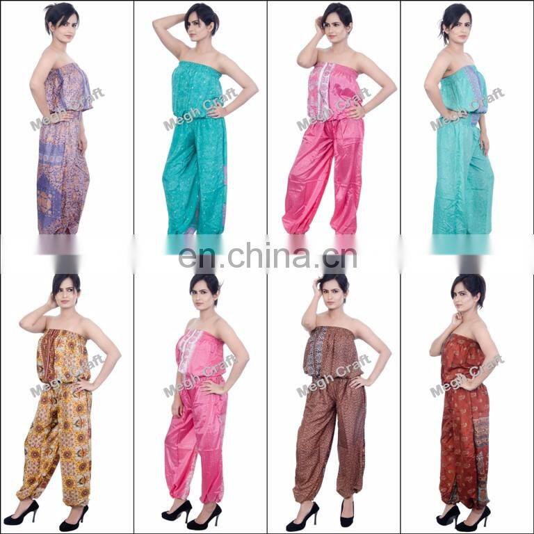 Silk Romper Jumpsuit - Fashion Wear floral jumpsuit - designer jumpsuits for ladies - Indo Western Indian Jumpsuits