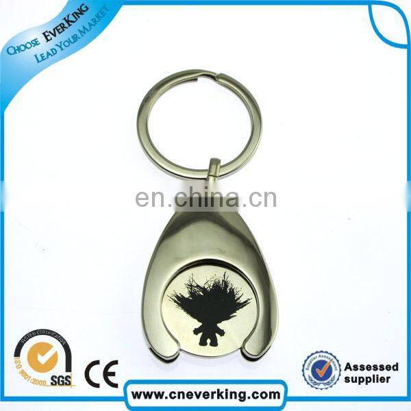 Fashio custom printed promotional metal keychain for Christmas gift