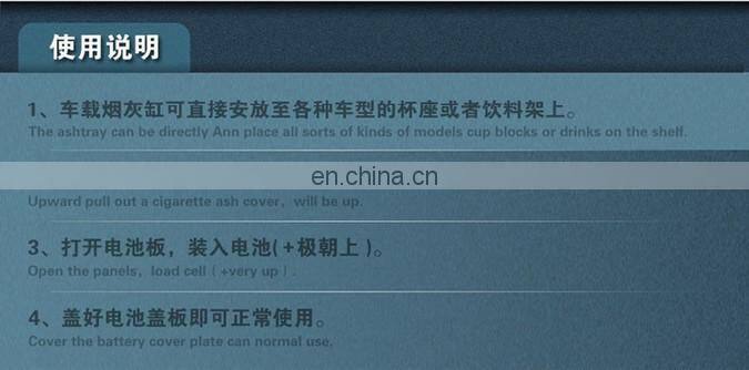 portable universal black/ white auto led lighted car ashtray