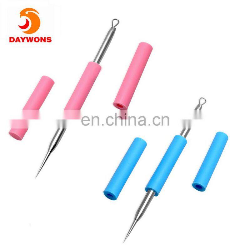 Covered by non-toxic silicone cap Professional Acne Removal Needle Whitehead & Blackhead Removal Extractor Tool