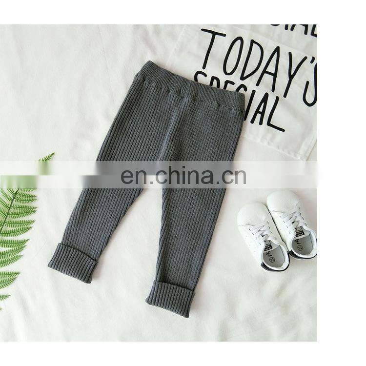 Newest Design Soft Fabric Baby Girl Trousers Rib Cotton Fashion Legging