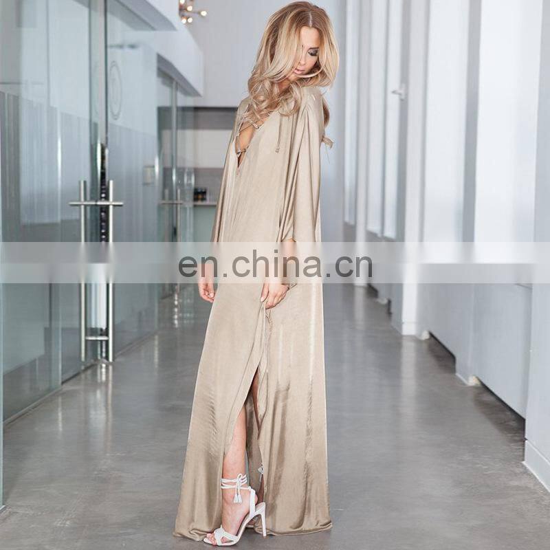 2019 Black V-Neck long Sleeve Long Causal Loose Straight Dress Plus Size Women Summer Beach Wear Maxi Dress robe de plage