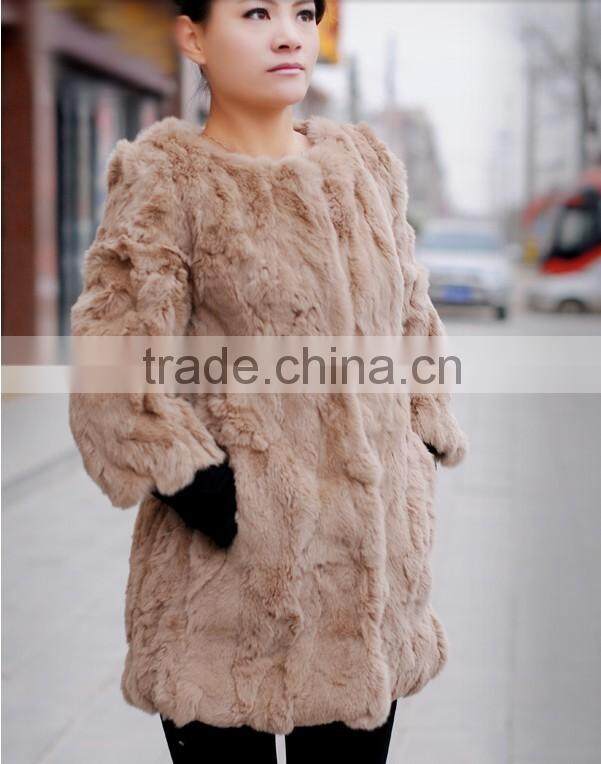 Retro Women Rabbit Fur Coat