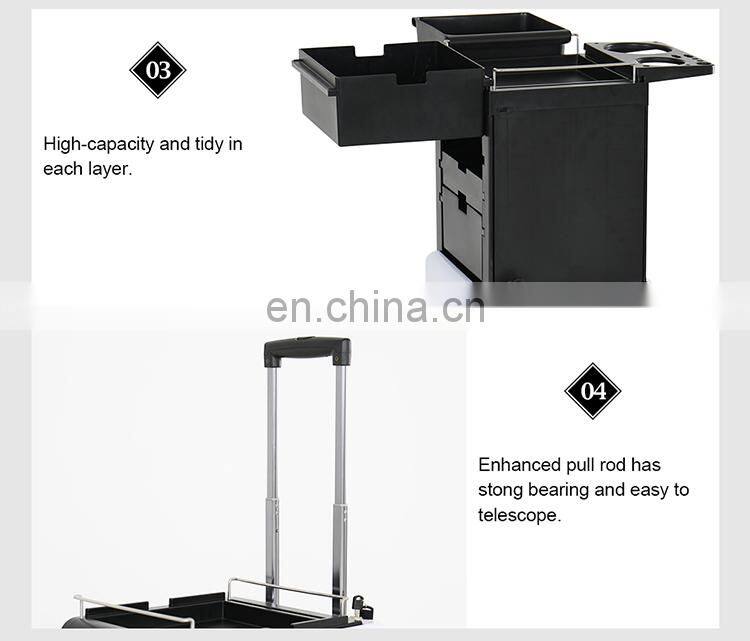 Cosmetic rolling makeup train case beauty hair salon equipment trolley travel case professional