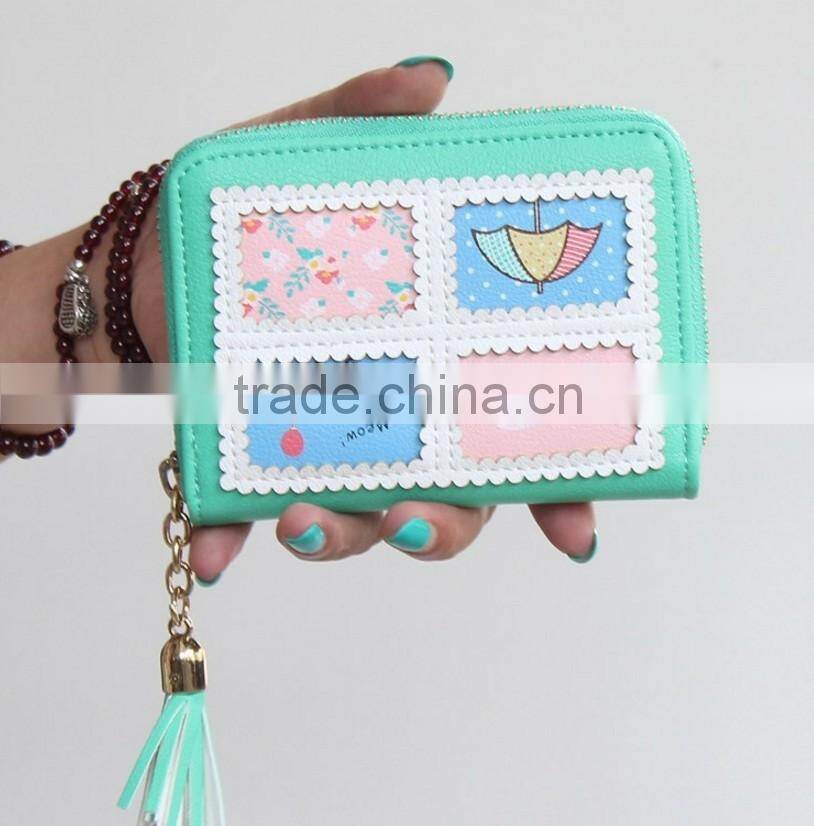 Mixed colorful purse Handbang for women Cartera Billetera para dama design with cartoon Giraffi