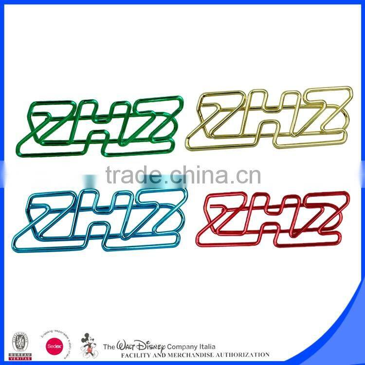 Spring clip type and metal material paper clip shaped letter