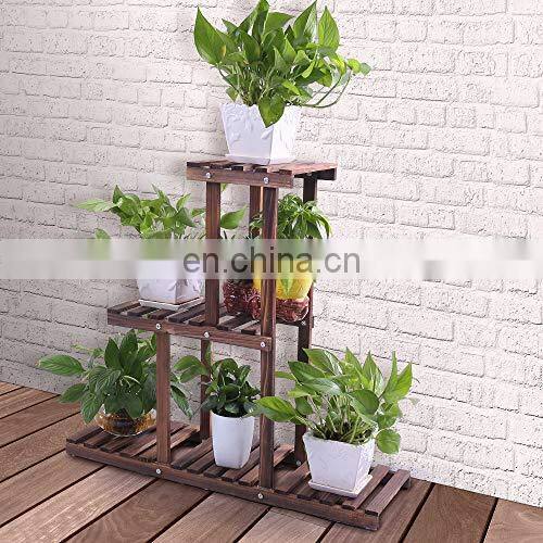 Bamboo 3-Tier Hanging Plant Stand Planter Shelves Flower Pot Organizer Storage Rack Folding Display Plants Shelf