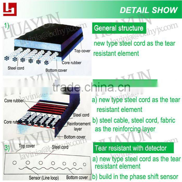 650mm belt width 2500 steel core conveyor belt st2800 steel conveyor belt carying steel stone