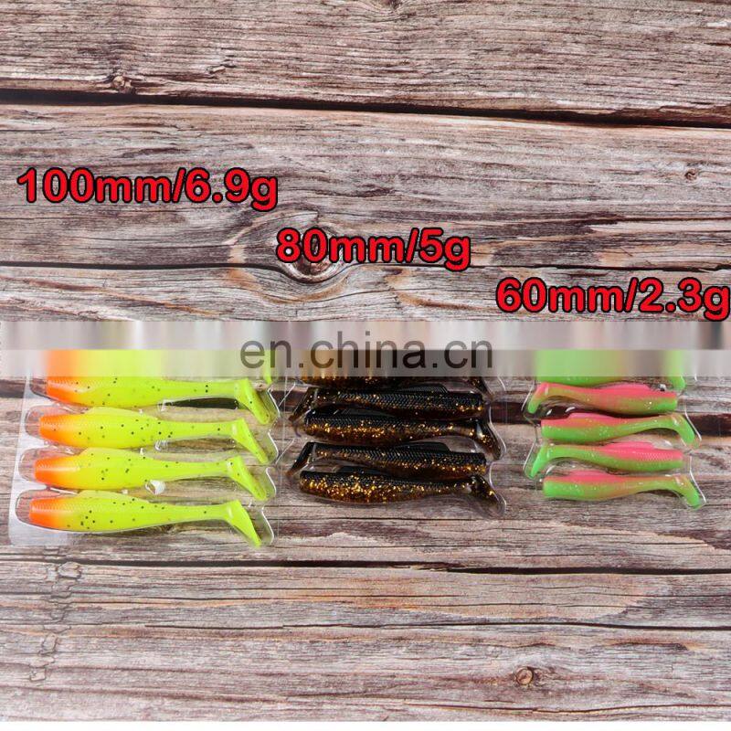 JOHNCOO 2021 Hot Sale 8cm Paddle Tail TPE Material Soft Bait Minnowz Fishing Lures