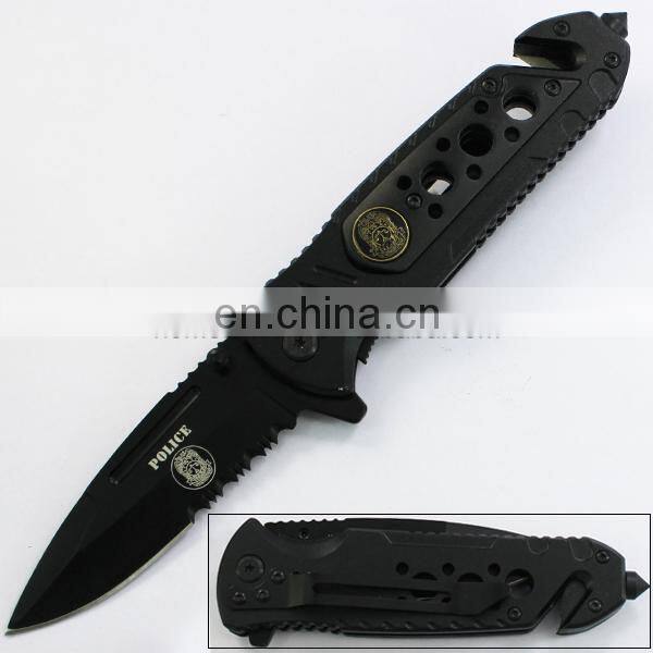 8" Hot Seller Stainless Steel Half Serrated Blade with Aluminum Handle Folding Military Pocket Knife