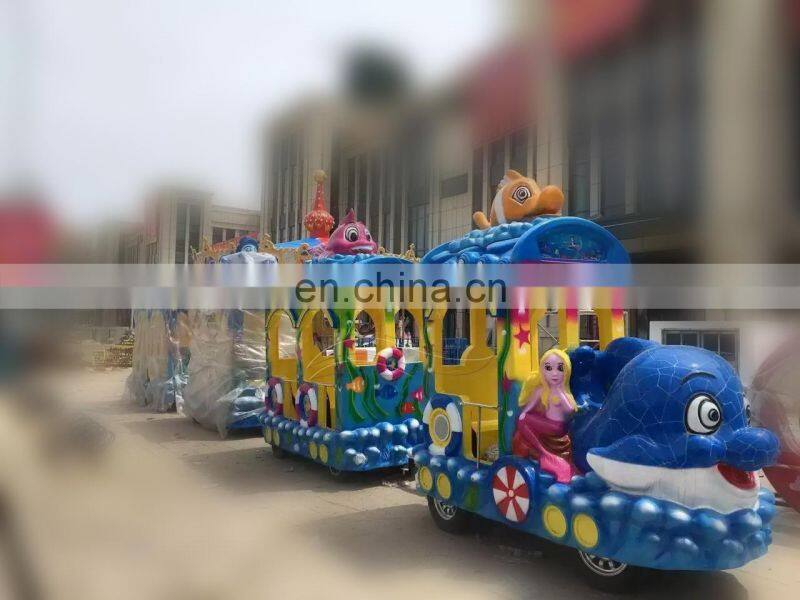 Ocean Design Themed Mini Trackless Ocean Train Rides For Children