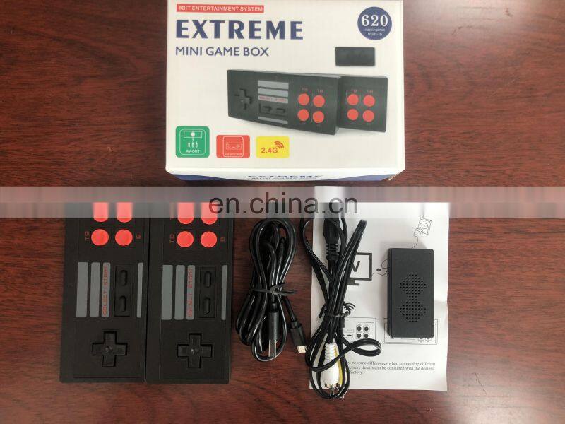 New Arrival Game Console 2.4G wireless classic NES620 video game console with 2 wireless gamepads consola retro 620