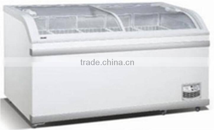 200L flat glass door display freezer with ETL