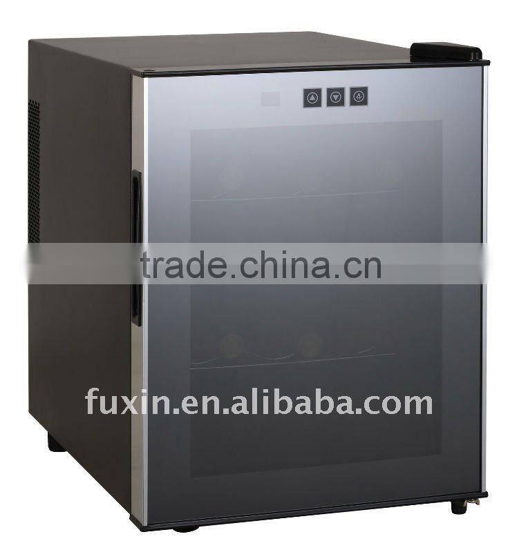 FUXIN:JC-33ALW.Wine Fridge hold 12 bottles / Celler Wine /Single wine cooler/mini beverage cooler. Aluminum Trim Door Frame