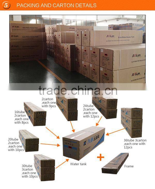 4Solar water heater system vaccum tube solar water heater compact solar water heater