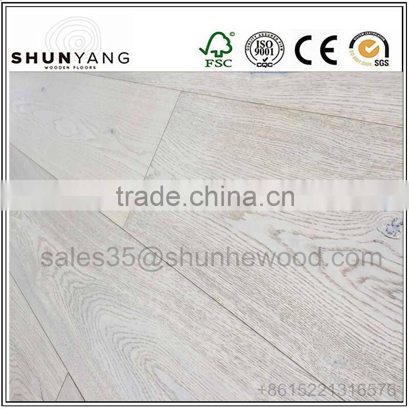 18mm,14mm,15mm UV lacquered Brushed Oak Engineered Wood Floor