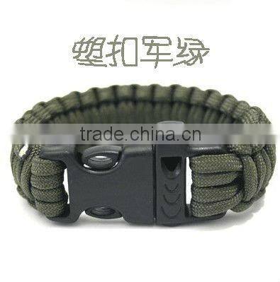 fashion wholesale paracord bracelet gold clasp with black and red rope