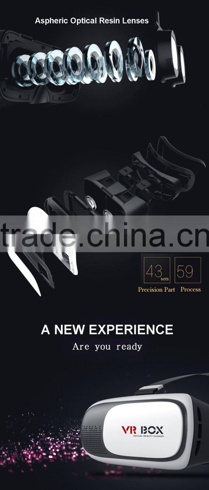 Accept OEM Customized Support Side-By-Side Format 3D Video VR Box 2 Virtual Reality 3D