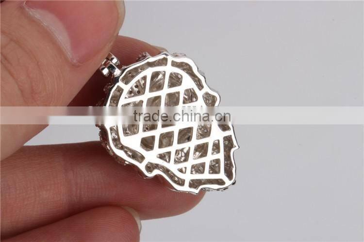 China jewelry manufacturer suply Sterling silver paved leopard head pendant