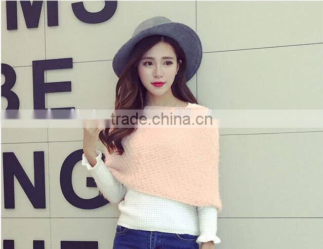 2016 New Style Ladies Fashion Circle Wool Plain Knitted Taiwan Magic Scarf