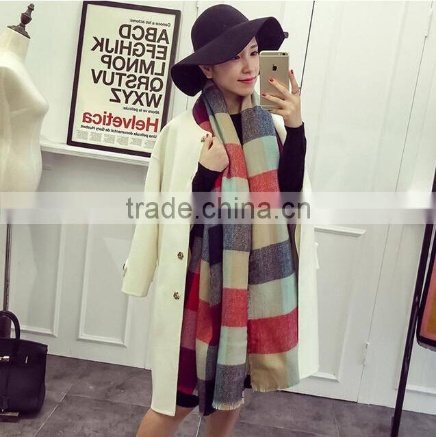 New Tassel Striped Plaid Fashion Woman Cashmere Poncho