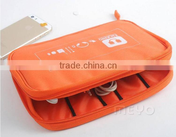 Colorful water proof packing organize bag with data cable headphone charger