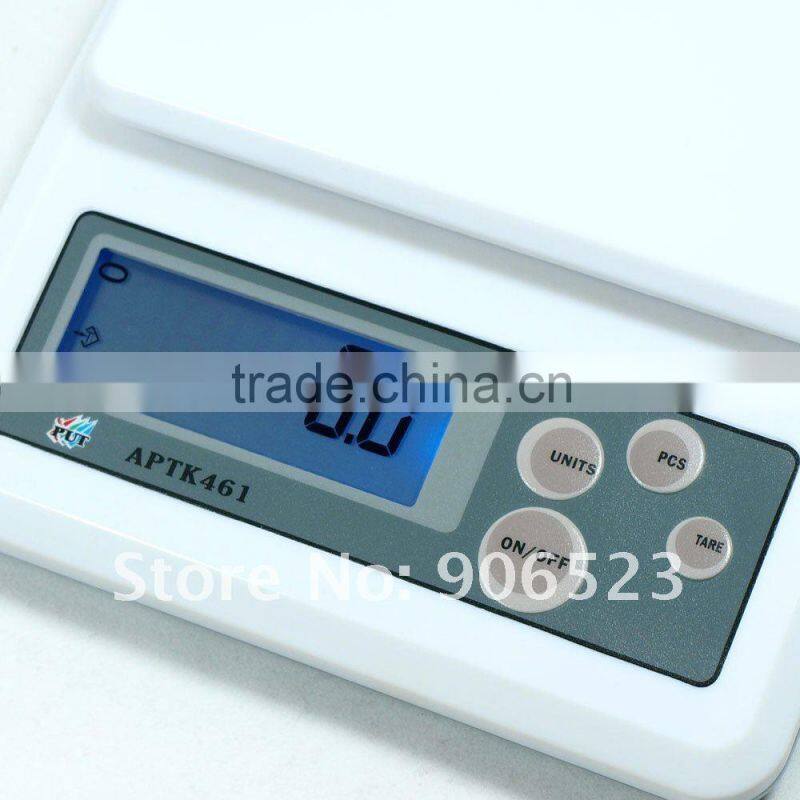 New APTK461 5000gx1g color white LCD Digital Electronic Compact Kitchen Scale