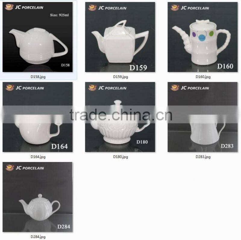 Fine quality bone china porcelain tea pot with handle