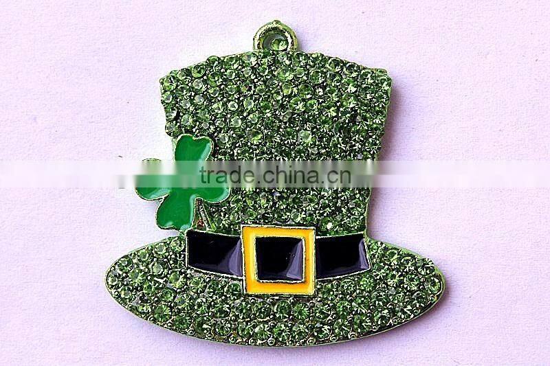 Factory Direct AAA Quality Fashion Easter Alloy hat rhinestone charming crystal pendants for kids jewelry making!!