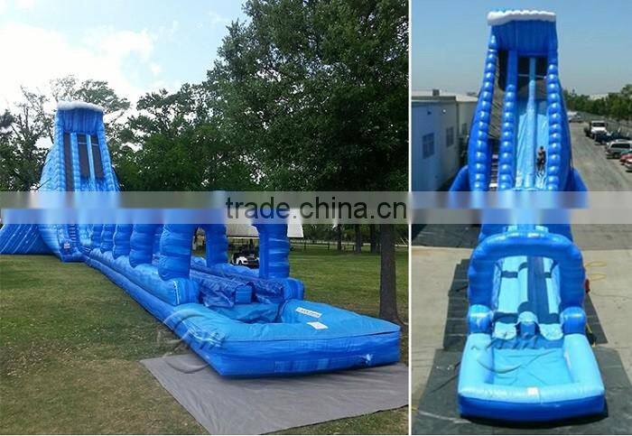 2016 new point china cheap big wet inflatable slide with pool for children and adult