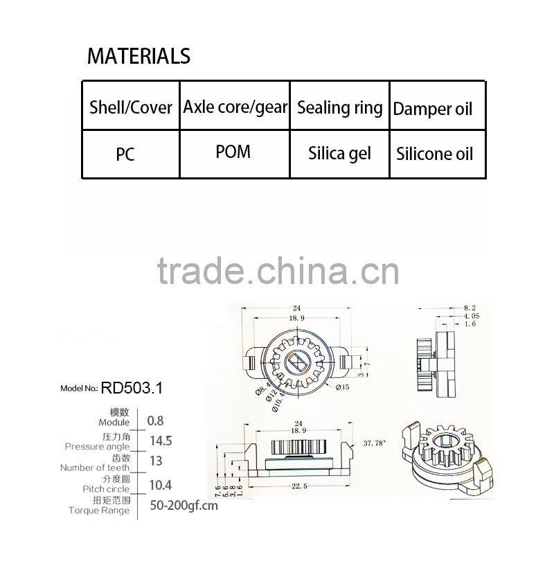 high quality plastic rotary damper