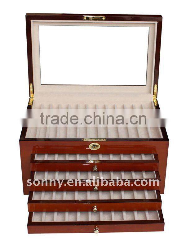 Large design 60 piece Wooden Pen display box