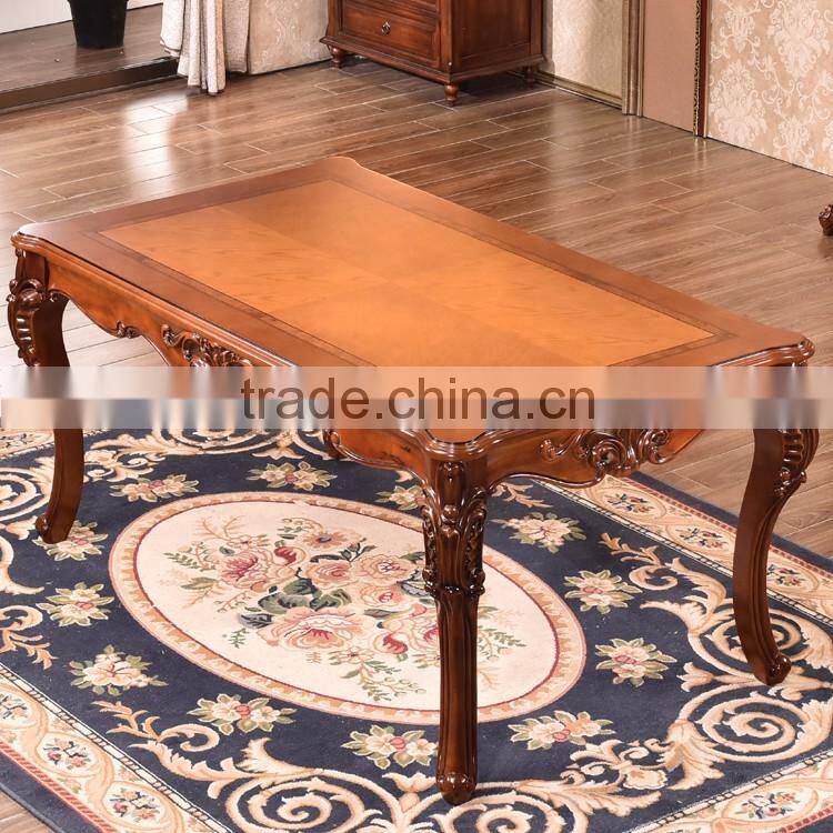 Dining room furniture antique carving wooden rectangle dining table