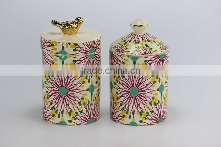 Luxury scented soy wax candle in ceramc jar