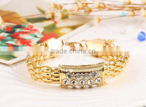 Fashionable Women's crystal dubai gold jewelry Set/