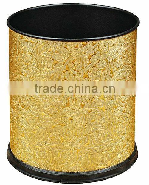 PVC leather cover waste bin/trash bin,garbage can