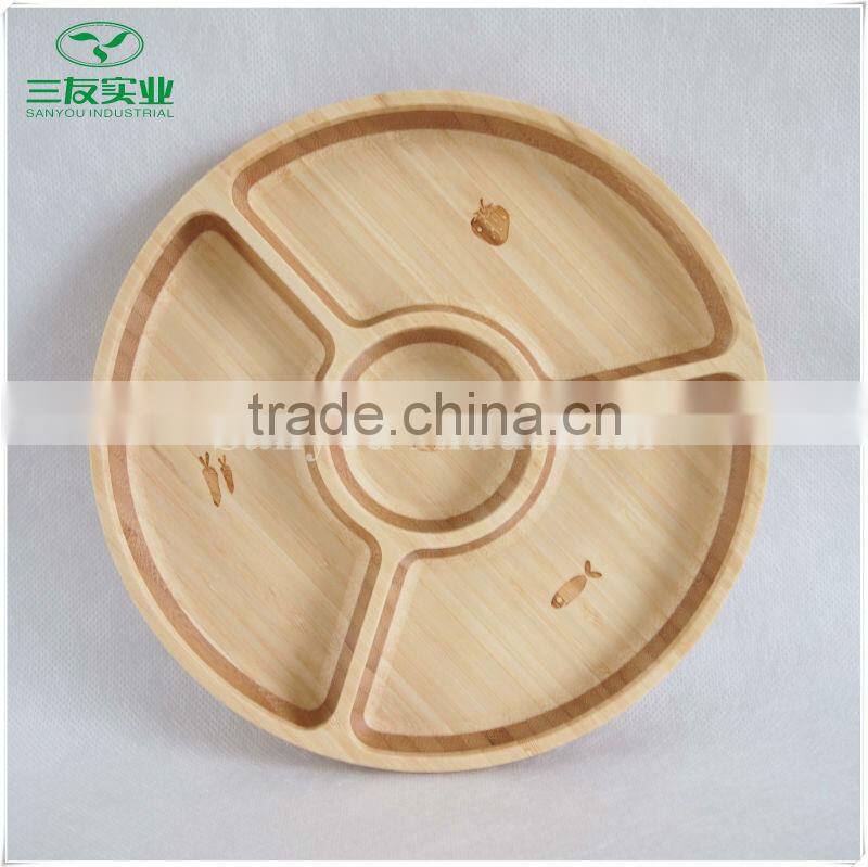 Natural Bamboo Compote with Carvings