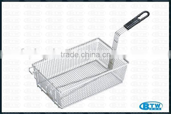 Standard McDonald's Fry Basket with Plastic Coated Handle for Commercial Kitchen
